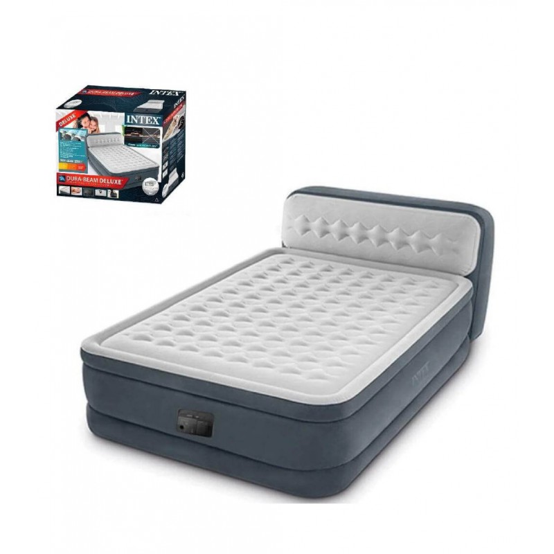 Надувная кровать Intex 64448 с подголовником и насосом