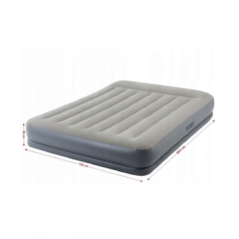  Надувная кровать 203x152 см с велюровым покрытием