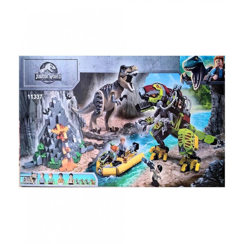 Конструктор 740 деталь Битва Ти-Рекса с роботом динозавром Jurassic World 11337