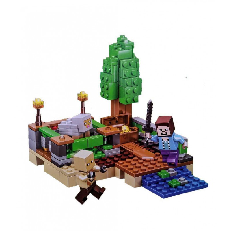 Конструктор 248 деталей Майнкрафт 2 в 1 Пригода в шахті та Село розбійників 1011