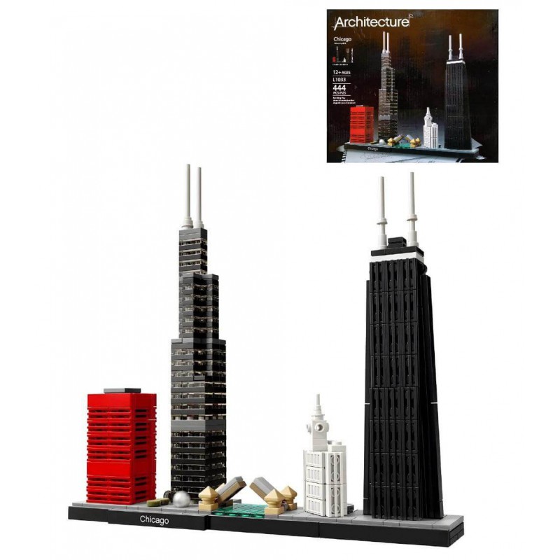 Конструктор аналог LEGO — Конструктор 444 дет. Architecture Чикаго Chicago 1033 — фото товара