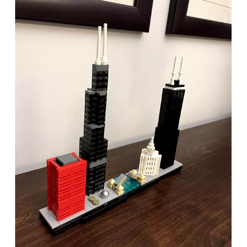 Конструктор Архитектура Чикаго 444 детали аналог LEGO с подвижным мостом