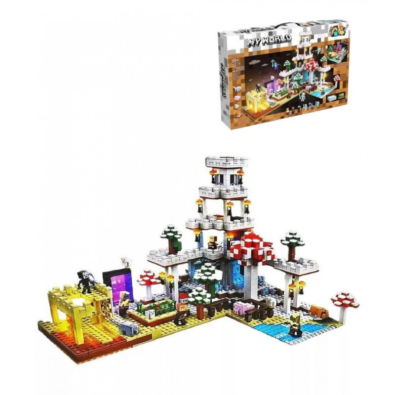 Конструктор аналог LEGO — Конструктор My World 652 Minecraft "Большая снежная деревня" "Ледяная деревня" 2148 дет. — фото товара