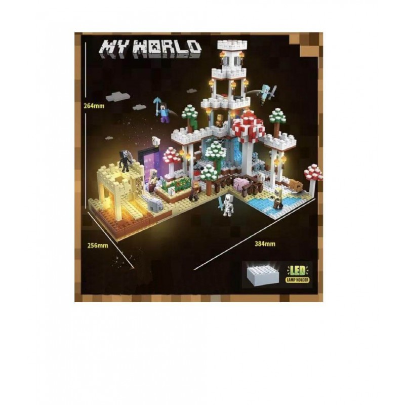 Конструктор My World Minecraft Велике снігове село 2148 деталей з LED