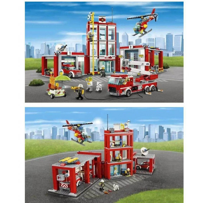 Конструктор City Пожежна станція 958 деталей з машиною та мініфігурками