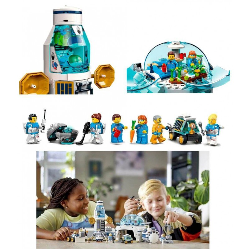 Конструктор Сіті Місячна дослідницька станція 835 деталей з технікою та лабораторіями