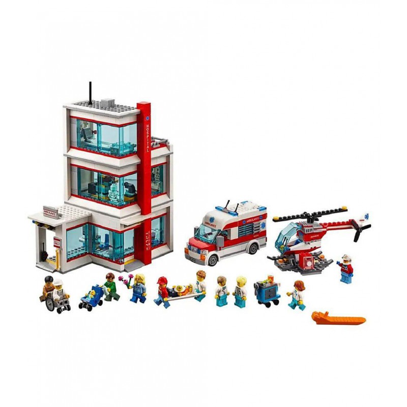 Конструктор Сіті Міська лікарня 861 деталь з вертольотом та мініфігурками