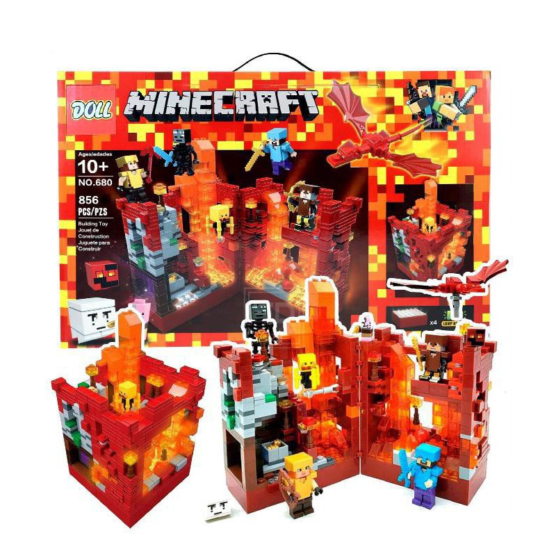 Конструктор Minecraft Битва за фортецю ULX 856 деталей з LED