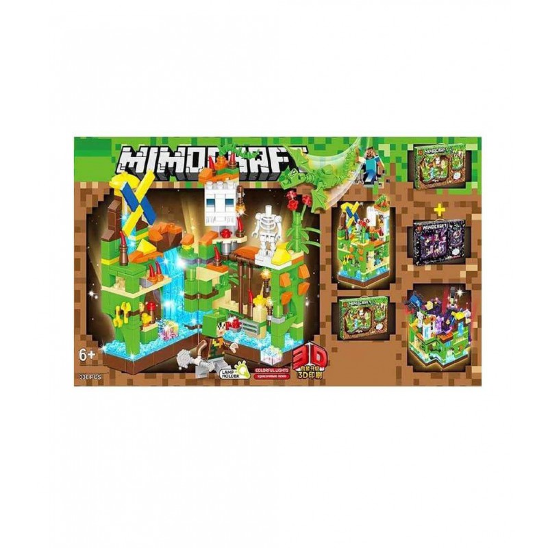 Конструктор Майнкрафт "Крепость в джунглях" LED подсветка 330 деталь GT108