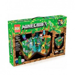 Конструктор аналог LEGO — Конструктор Зеленая крепость Майнкрафт 866 дет. LED подсветка — фото товара
