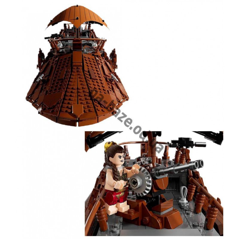 функціонал зібраного конструктора Вітрильна Баржа Джаба Хатта аналог Лего 75397