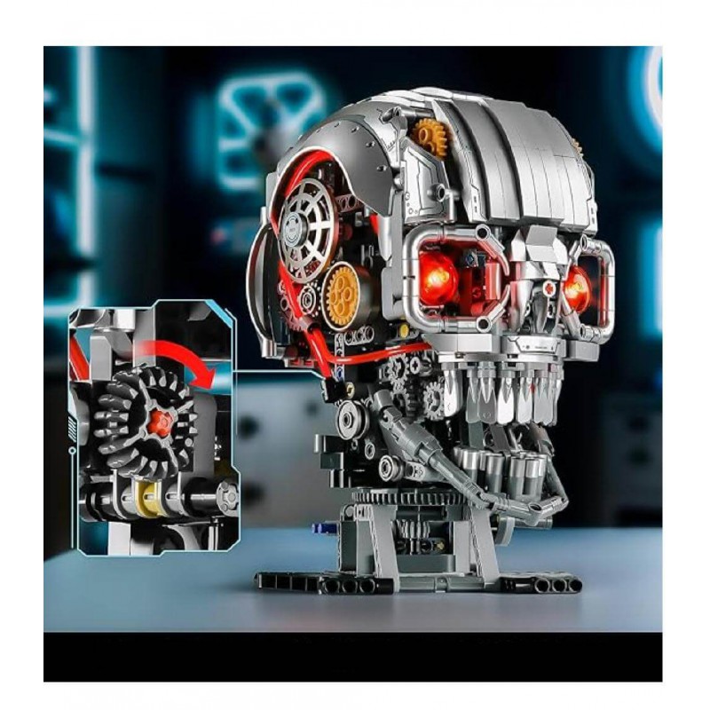 Механический конструктор для взрослых Голова скелета 1099 деталь