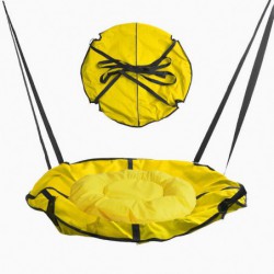 Гойдалка-гамак GL 270895 желтая с водонепроницаемой подушкой, D 60 см, до 150 кг, съемный чехол