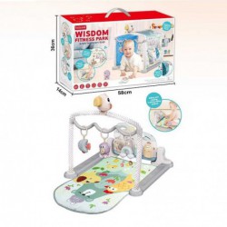 Развивающий игровой коврик BY 133 с музыкой подсветкой дугой и подвесками для малышей