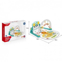 Развивающий игровой коврик HE 0635 со съемной музыкальной панелью Bluetooth подсветкой и подвесными игрушками