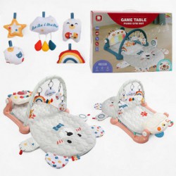 Килимок HX 9158 A с пианино и развивающими подвесками, свет, звуки, шестерни, кольца, геометрия, 99×61 см