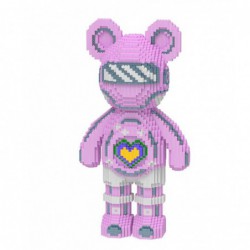 Светящийся 3D конструктор Magic Blocks мишка розовый 4031 деталь 50 см