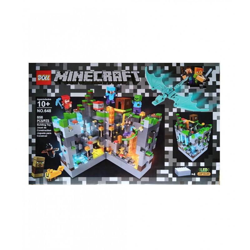 Конструктор Minecraft Битва в пещерах 858 деталей с LED подсветкой
