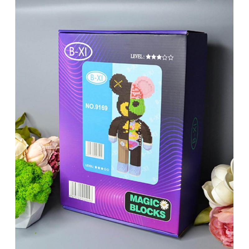 Красочная коробка конструктор из мини блоков Меджик Блокс Bearbrick Dissected Companion