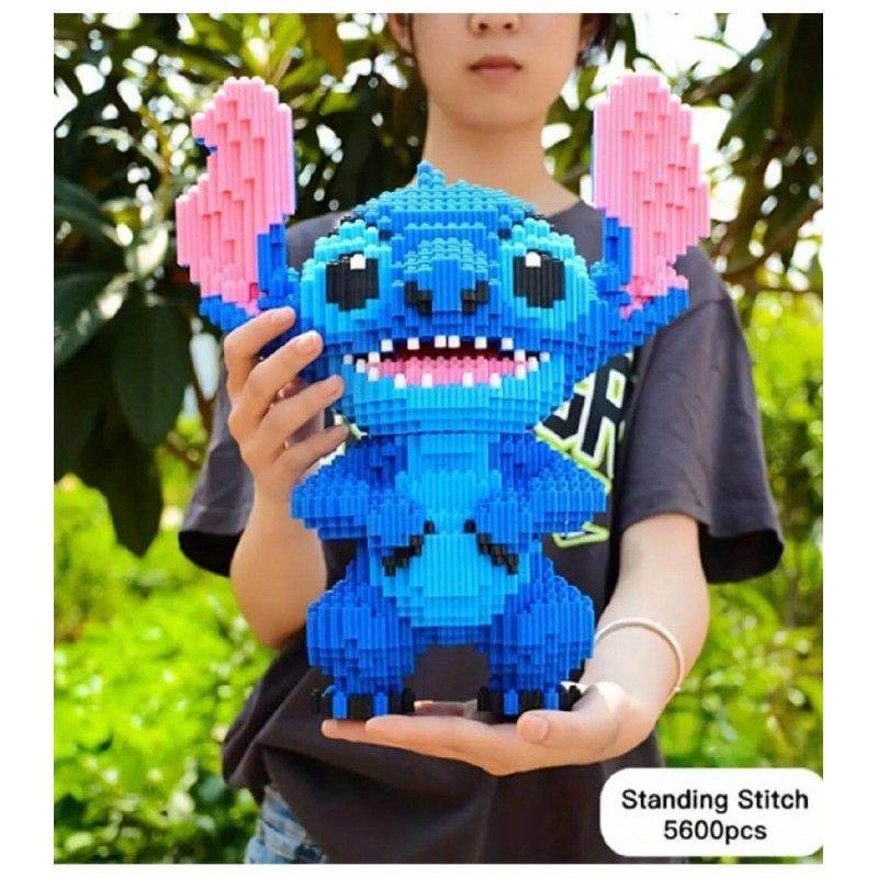 Собранная модель конструктора из мини блоков Magic Blocks Стич Злой