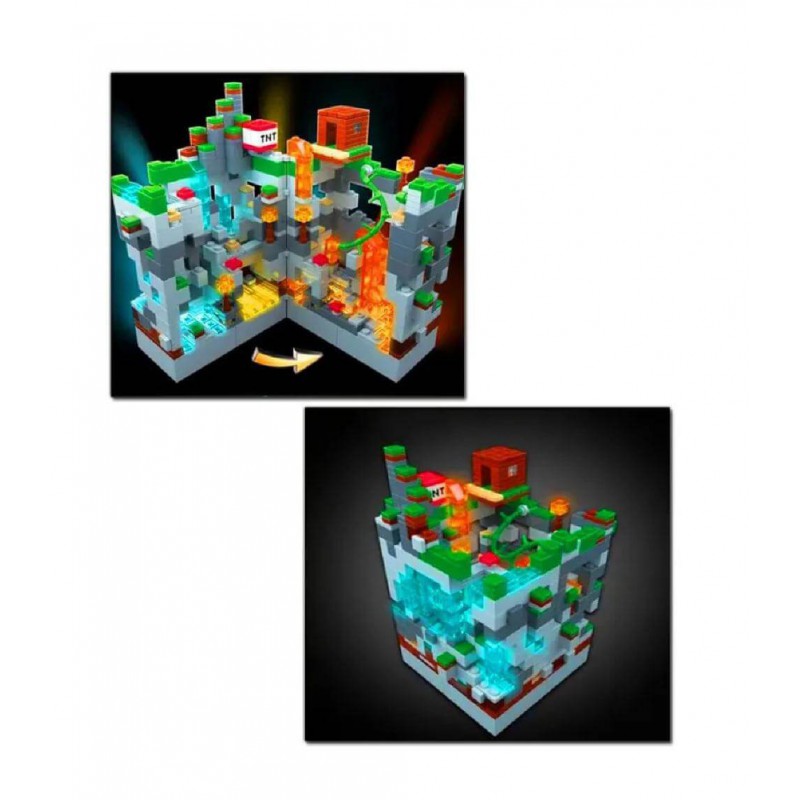 Конструктор Minecraft Битва в печерах 858 деталей з LED підсвіткою