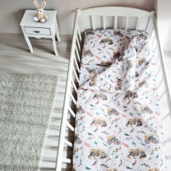 Купить набор для детской кроватки Bimbo Тварини на велосипеде фланель 120x60