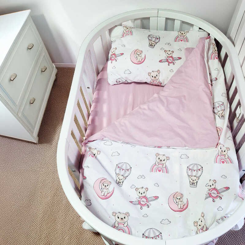 Комплект для детской кроватки Bimbo Ведмедик на месяце ранфорс 110x90