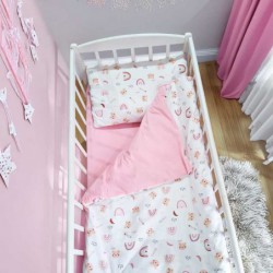 Детский комплект постельного белья Bimbo Ведмедик Веселка 110x90 см фланель