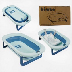 Складная детская ванночка Bimbo BM-40255 79х47х21 см с ножками, сливным клапаном, датчиком температуры и матрасом