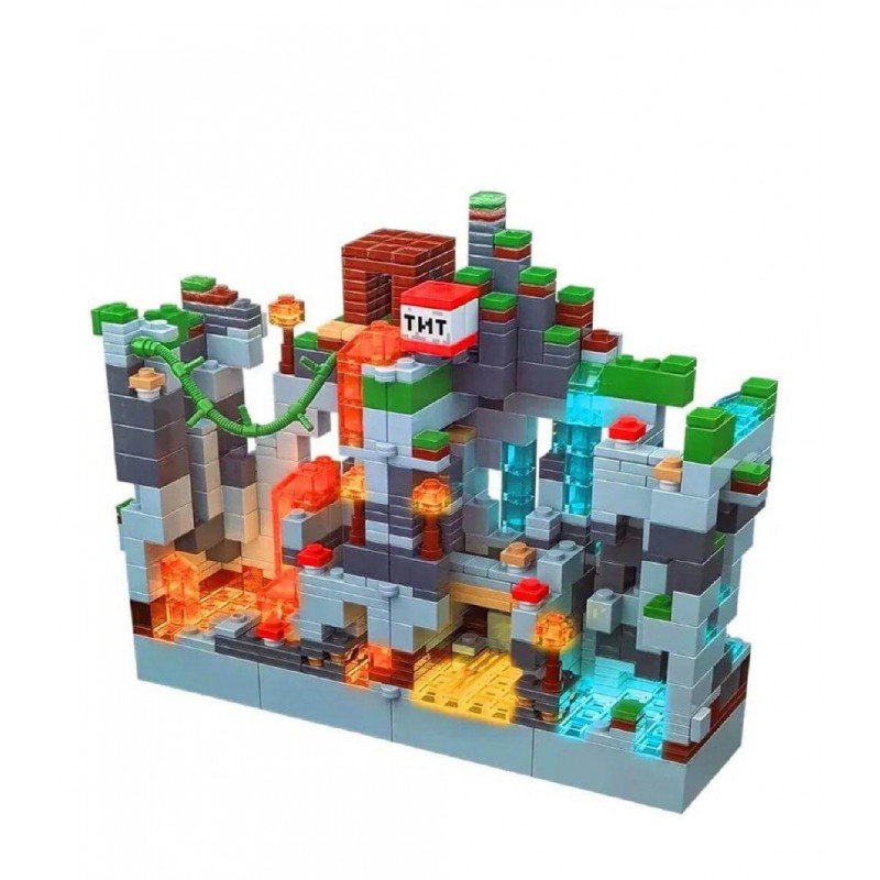 Конструктор Minecraft Битва в печерах 858 деталей з LED підсвіткою