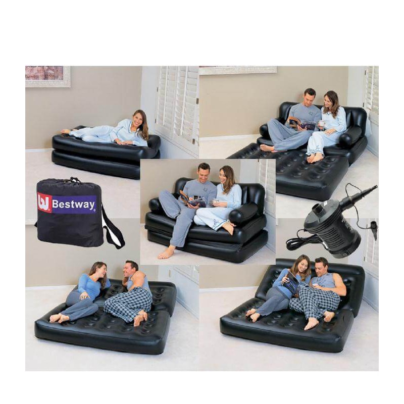  Надувной диван Bestway 75056 в разложенном виде как кровать